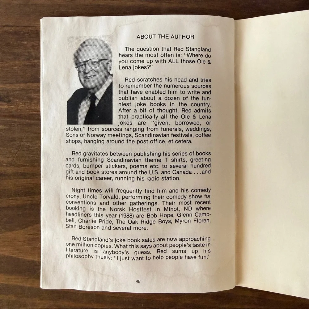 Red Stangland Ole & Lena Jokes Book III 1988 First Printing Norse Press Paperbac